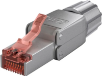 CAT 6 STP-Shielded RJ45 Connector for Field Assembly - for 5.0-8.5 mm cable diameter, with screw cap, too