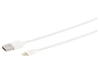 USB-A charging cable, 8-Pin, 2.0, ABS, white, 0.2m