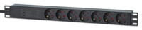 19' 1U Rack Mount 7-Output Power Distribution Unit (PDU) / Surge Protector, EU CEE 7/3 Outlets, 500 Joule/19,500 A Surge Protection, Built-in 3 m Power Cord with EU CEE 7/7 Plug, 16 A, Horizontal Mount, Aluminum, Black