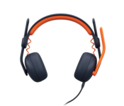 Logitech Zone Learn Wired On-Ear Headset for Learners, 3.5mm AUX Kablet Hovedtelefoner Sort Orange