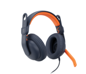Logitech Zone Learn Wired Over-Ear Headset for Learners, USB-C Kablet Hovedtelefoner Sort Orange