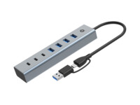 CONCEPTRONIC USB-Hub 7-Port 3.0 ->7x3.0, 5Gbps m.Netzteil gr