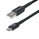 StarTech.com 3m (9.8ft) USB-A to USB-C Charging Cable, Charger Cord, M/M USB Type-C kabel 3m Sort