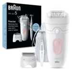 Braun Silk-épil 5 5-230, Pink, Weiß, 28 Pinzette, MicroGrip, 0,5 mm, Akku, Integrierte Batterie