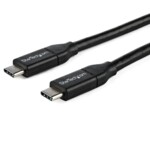 StarTech.com USB C To USB C Cable - 3 ft / 1m - USB-IF Certified - 5A PD - USB 2.0 - USB Type C Charging Cable - USB C Fast Charge Cable (USB2C5C1M) USB Type-C kabel 1m Sort