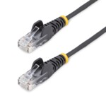 StarTech.com 0.5 m CAT6 Cable - Slim CAT6 Patch Cord - Black - Snagless RJ45 Connectors - Cable - 28 AWG (N6PAT50CMBKS) CAT 6 50cm Patchkabel Sort