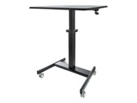 StarTech.com Mobile Standing Desk, Portable Sit Stand Ergonomic Height Adjustable Cart on Wheels, Rolling Computer/Laptop Workstation Table Locking One-Touch Lift for Teacher/Student - Mobile Sit Stand Desk (STSCART2) Sidde/stå-skrivebord Stål Sort