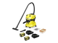 Kärcher WD 4-18 Dual Battery Set Støvsuger Gul