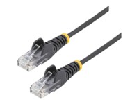 StarTech.com 0.5 m CAT6 Cable - Slim CAT6 Patch Cord - Black - Snagless RJ45 Connectors - Cable - 28 AWG (N6PAT50CMBKS) CAT 6 50cm Patchkabel Sort