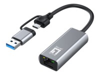 LevelOne Netværksadapter USB-C 3.2 Gen 1 / USB-A 3.2 Gen 1 2.5Gbps Kablet