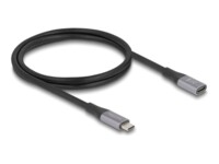 DeLOCK USB 2.0 / USB 3.2 / USB4 / Thunderbolt 3 USB Type-C forlængerkabel 1m Sort Grå