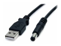 StarTech.com 3 ft USB to Type M Barrel 5V DC Power Cable - Power cable - USB (power only) (M) to DC jack 5.5 mm (M) - 3 ft - molded - black - USB2TYPEM Strømkabel 91cm Sort