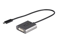 StarTech.com USB C to DVI Adapter, 1920x1200p, USB-C to DVI-D Adapter, USB Type C to DVI Monitor, Video Converter, Thunderbolt 3 Compatible, USB-C to DVI Dongle, 12' Long Attached Cable - USB C Display Adapter (CDP2DVIEC) Videoadapter 38cm Sort