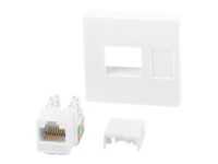 *Gniazdo 45x45 RJ45 + Keystone kat.6 UTP bial