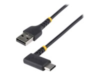 StarTech.com 6in (15cm) USB A to C Charging Cable Right Angle, Heavy Duty Fast Charge USB-C Cable, USB 2.0 A to Type-C, Durable and Rugged Aramid Fiber, 3A, S20/iPad/Pixel - High Quality Short USB Charging Cord (R2ACR-15C-USB-CABLE) USB Type-C kabel 15cm 
