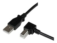 StarTech.com 1m USB 2.0 A to Right Angle B Cable Cord - 1 m USB Printer Cable - Right Angle USB B Cable - 1x USB A (M), 1x USB B (M) (USBAB1MR) USB-kabel 1m Sort