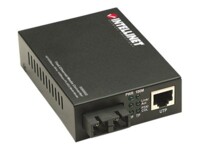 Intellinet Media Converter, Base-Tx to 100Base-Fx (SC) Multi-Mode, 2 km (1.24 mi) (Euro 2-pin plug) Fibermedieomformer Ethernet Fast Ethernet