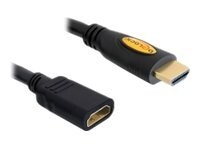 Delock High Speed HDMI with Ethernet HDMI-forlængerkabel med Ethernet 2m Sort