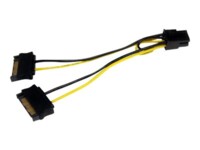 StarTech.com 6in SATA Power to 6 Pin PCI Express Video Card Power Cable Adapter - SATA to 6 pin PCIe power Strømkabel 15cm