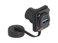 Delock D-Type Module USB 3.2 Gen 1 Type-A female to USB 3.2 Gen 1 Type-A female with protective cap IP67 dust and waterproof