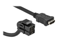 DeLOCK HDMI hun 110° vinklet, nøglesten -> HDMI han lige 30 cm Sort