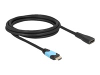 Delock HDMI-forlængerkabel 2m Sort Blå