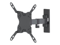 Manhattan TV & Monitor Mount, Wall, Tilt and Swivel, 1 screen, Screen Sizes: 13-42', Black, VESA 75x75 to 200x200mm, Max 20kg, Swivel with 2 pivots, Lifetime Warranty