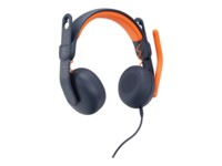 Logitech Zone Learn On-Ear Wired Headset for Learners, USB-C Kabling Hovedtelefoner Sort Orange