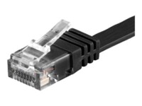 Goobay RJ45 CAT6 UTP 15M Uskærmet flad Sort