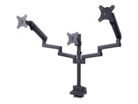 StarTech.com Triple Monitor Desk Mount For Up To Three 27in Screens, VESA 75x75/100x100, Tool-Less Arm Adjustments, C-Clamp/Grommet Mount, Spring-Assisted Arms