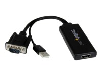 StarTech.com VGA to HDMI Adapter with USB Audio & Power - Portable VGA to HDMI Converter - 1080p Videoadapterkabel 26cm Sort