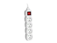 Tracer Power Cord Stikdåse 4-stik Hvid 3m