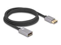 Delock DisplayPort forlængerkabel 2m Sort Grå