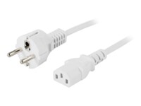 DELTACO DEL-111MV Strømkabel 5m Hvid