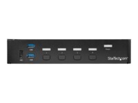 StarTech.com 4 Port DisplayPort KVM - DP KVM Audio and Built-in USB 3.0 Hub for Peripherals - 4K 30Hz (SV431DPU3A2) KVM / USB switch Monterbar på stativ