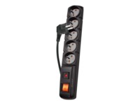 acar F5 Strømstødsbeskytter 5-stik 10A Sort 3m