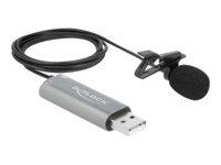DeLOCK USB Tie Lavalier Microphone Mikrofon Kablet -30dB Sort Grå