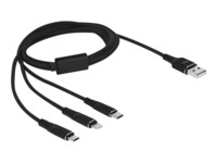 Delock Kun opladning Lightning-kabel 1m Sort