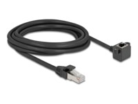 DeLOCK CAT 6 Foldet uskærmet snoet par (F/UTP) 3m Forlængerkabel til netværk Sort