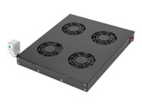 DIGITUS Professional Line DN-19 FAN-4-HO-SW Bakke til blæser i rack 1-pack Sort