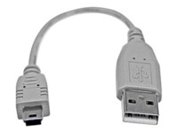 StarTech.com 6 in. USB to Mini USB Cable - USB 2.0 A to Mini B - Gray - Mini USB Cable (USB2HABM6IN) USB-kabel 15cm Grå