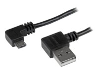 StarTech.com 1m 3 ft Micro-USB Cable with Right-Angled Connectors - M/M - USB A to Micro B Cable - 3ft Right Angle Micro USB Cable (USB2AUB2RA1M) USB-kabel 1m Sort