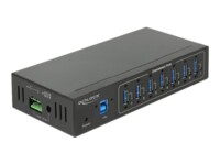 Delock External Industry Hub 7 x USB 3.0 Type-A with 15 kV ESD protection Sort