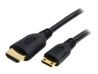 StarTech.com 0.5m High Speed HDMI Cable with Ethernet HDMI to HDMI Mini HDMI-kabel med Ethernet 50cm Sort
