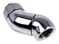 Alphacool Eiszapfen Connector Series Double 45° Angle Adapter Flydende kølesystem vinklet fitting-adapter 1-pack Sølv