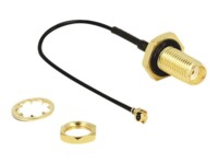 DeLOCK Koaksial 10cm Antennekabel Sort