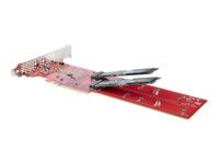 StarTech.com Dual M.2 PCIe SSD Adapter Card, x8 / x16 Dual NVMe or AHCI M.2 SSD to PCI Express 4.0, Up to 7.8GBps/Drive, For 2242/2260/2280/22110mm PCIe M-Key M2 SSDs, Bifurcation Required - PC/Linux Compatible (DUAL-M2-PCIE-CARD-B) Interfaceadapter