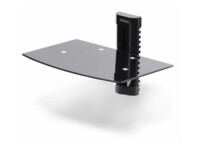 StarTech.com Floating Wall-Mounted AV Shelf, Adjustable Height Shelf For Under TV, Organize A/V Equipment On Black Tempered Glass Shelf Hylde Audio-/videokomponenter