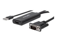 Manhattan VGA and USB-A to HDMI Converter, Analog VGA Video and USB Audio to Digital HDMI Signal, 1920x1080, 1080p@60Hz, 24-bit colour, 1.65 Gbps / 165 MHz, Three Year Warranty, Blister Videoadapterkabel 1m Sort