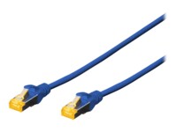 DIGITUS Professional CAT 6a Kabel med afskærmning med folie og kobberfletning (SFTP 25cm Patchkabel Blå